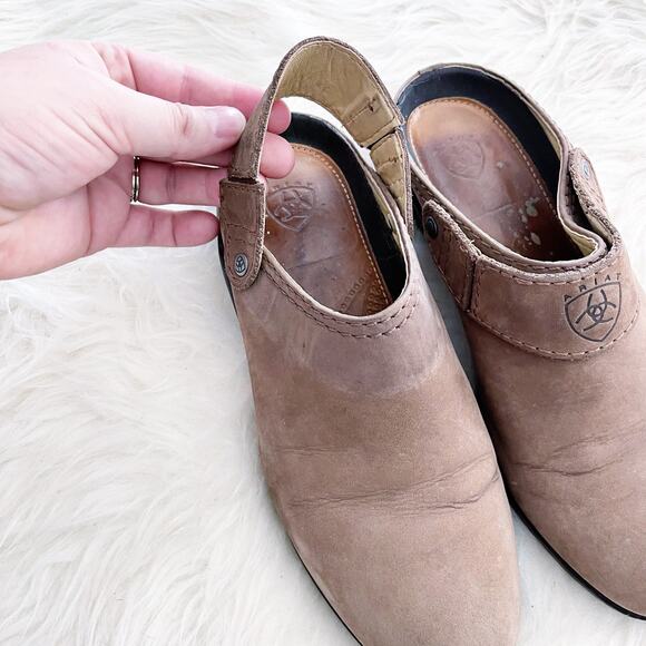 Ariat Brown Leather Sport Slip On Clog - Picture 4 of 8